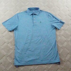 johnnie-O Featherlight Polo Shirt Mens Medium Solid Blue Performance Golf Casual